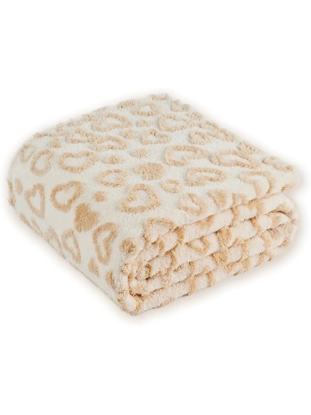 Plush Textured Heart Pattern Throw Blanket